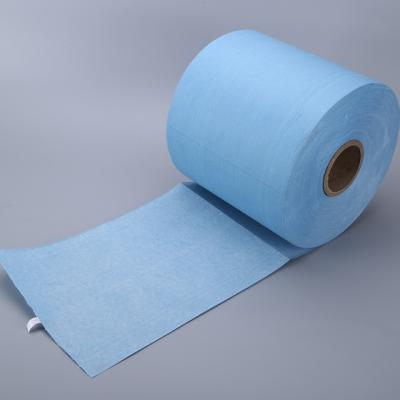 China Eco Friendly Blue Cleaning Paper Roll , Industrial Paper Towel Rolls 25 X 37 Cm for sale