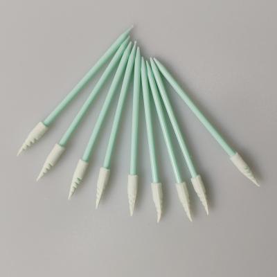 China Dust Free PP Stick Cleanroom Foam Swab Spiral Pointed Head for sale