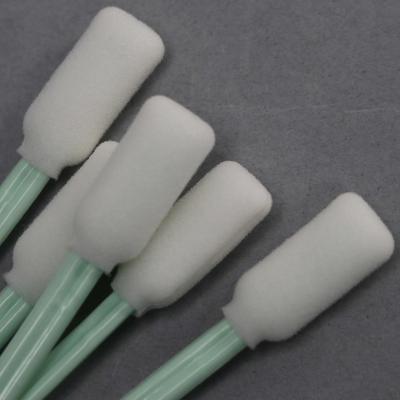 China Steam Autoclavable Industrial Foam Swabs 125mm With Polystyrene Handle for sale