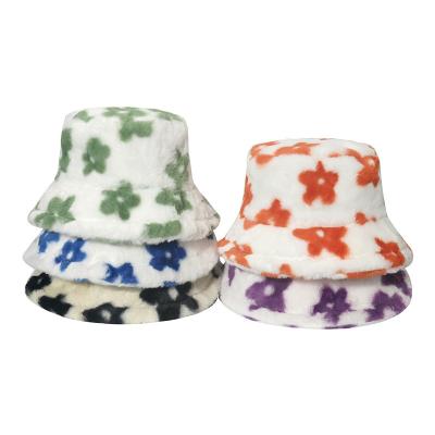 China Autumn And Winter New Plush Multi-color Warm Flower Fisherman Hat for women for sale