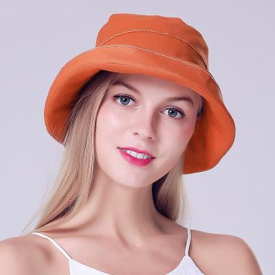 China Stylish Shade Striped Cotton And Linen Bucket Hat For Men And Women en venta