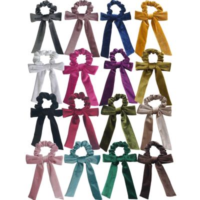 China High quality Velvet knot streamer scrunchies for sale