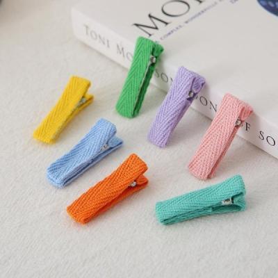 China Candy Color Herringbone Cotton Children’s Duckbill Clip All-Inclusive Hairpin For Children for sale