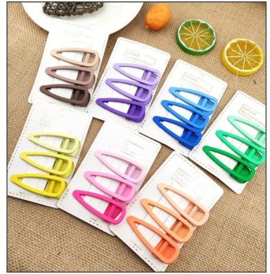 China Simple Natural Hair Clip Gradient Frosted Hollow Water Drop Duckbill Clip for sale