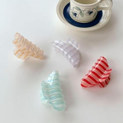 China 2022 Acrylic Elegant Hair Claw Striped Hair Clip For Women for sale