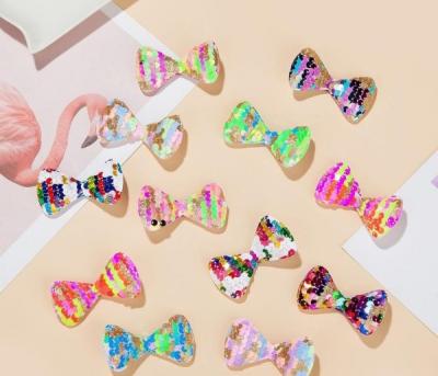China New Summer Sequin Bow Hair Clip For Girl for sale
