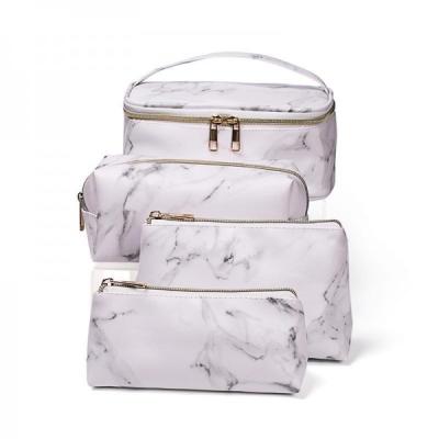 China Marble Cosmetic Bag PU Waterproof Wash Bag Large Capacity Portable Travel Storage Bag for sale