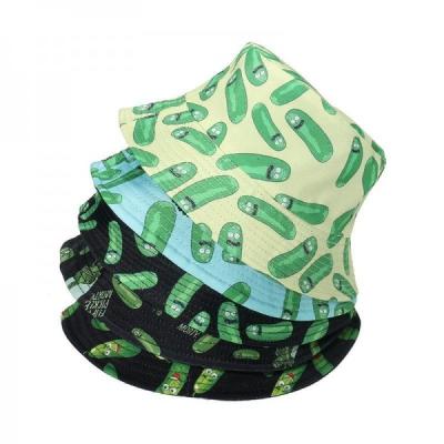 China Rick And Morty Cartoon Fisherman Hat Casual Outdoor Shade Sunscreen Bucket Hat for sale