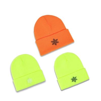 China Embroidered Snowflake Hat Multi-Color Knitted Hat For Women for sale