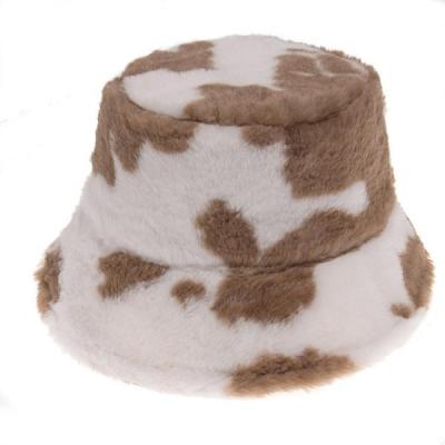 China Sombrero caliente del cubo de la impresión peluda de la vaca de los sombreros del cubo del otoño y del invierno del sombrero del cubo de la piel de las mujeres en venta