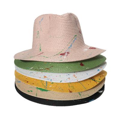 China Pintada pintada Straw Hat Literary Art Jazz Hat In Summer colorida en venta