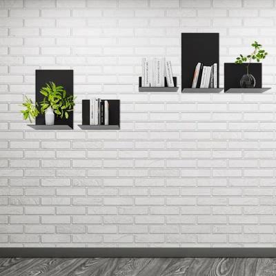 China Aluminum Floating Shelf L Shape Wall Mounted Led Storage Holder Shelves for sale