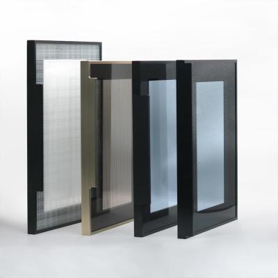 China Matte Black Kitchen Cabinet Aluminum Frame For Cabinet Door Glass zu verkaufen