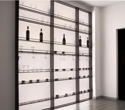 China Furniture Led Light Aluminum Shelves Wall Mounted Hanging Wall Wine Shelf For Home for sale