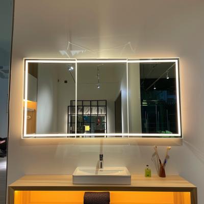 China Smart Mirror Cabinet Door with Refrigerator All Aluminum LED Lights Touch Open Defogging Lights for sale