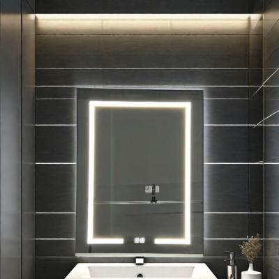China Fabrica al por mayor Elegante gabinete Ducha Gran espejo iluminado Baño Smart LED Espejo gabinete Aluminio Espejo en venta