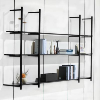 China SGS 1650mm Height 3 Layer Aluminum Frame Wall Bookshelf for sale