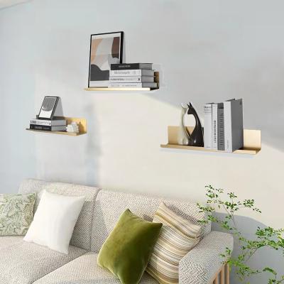 China OEM Customized Aluminum Book Wall Shelf Decorative Black Metal Floating Shelves for sale