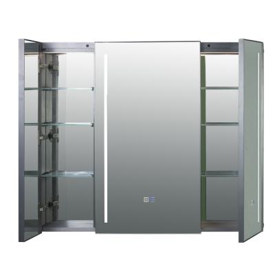 China OEM Aluminum Intelligent Defogging Led Mirror Cabinet Mirrors For Bathroom for sale