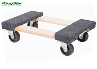 China Grey Hardwood Movers Dolly , Carpeted Furniture Dolly Cart High Capacity for sale