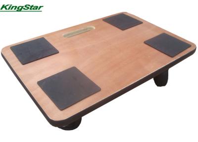 China Wooden Heavy Duty Furniture Dolly With Anti Slip Square Area And PVC Seal 300kg Capacity for sale