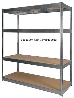 China High Capacity Boltless Industrial Shelving , Galvanized Shelving Unit 4 Layers for sale