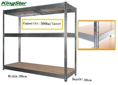 China Durable Boltless Garage Shelving System , 3 Tier Metal Shelving Unit No Bolting 300Kg Capacity for sale