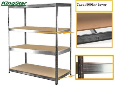 China 4 Floors Boltless Industrial Shelving C Shape Beam , Metal Construction for sale