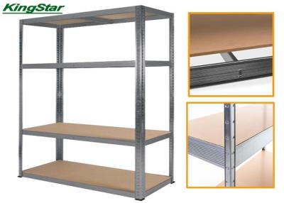 China Galvanized Finish Boltless Warehouse Shelving System With Curved Edge for sale