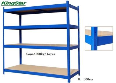 China High Tenacity Boltless Industrial Shelving 500Kg Capacity For Warehouse for sale