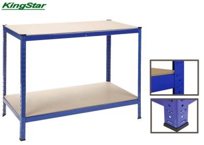 China Steel Frame Boltless Garage Steel Workbench With Wooden Work Top , 2 Layers for sale