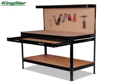China Durable 1.2M Boltless Steel Garage Workbench With Drawers , 100kg Capacity for sale