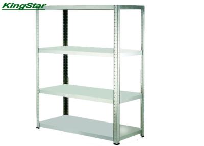 China 400 Kg Capacity 4 Shelf Steel Shelving Unit Silver Color For Warehouse Storage for sale