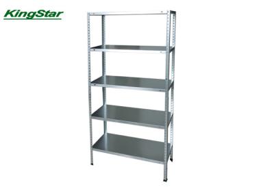 China 5 Tier Slotted Angle Metal Storage Rack With Steel Shelves Plates For Home Kitchen Office for sale