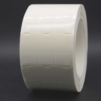 China 20mmx38-15mm Cable Adhesive Label 1.5mil White Gloss Transparent Water Resistant Polyester Cable Label for sale