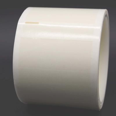 China 12x100-12mm Cable Adhesive Label 2mil White Gloss Transparent Water Resistant Polyester Cable Label for sale