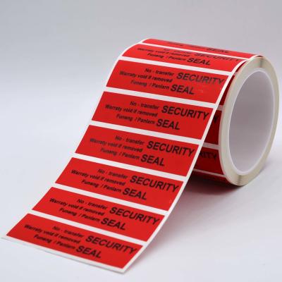 China Etiquetado rojo 56um 1mil Matte No transferencia prueba de manipulación para el VOID en venta