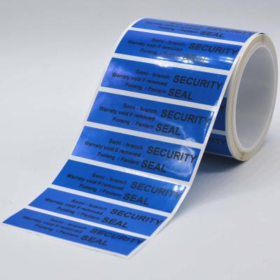 China 95um 2mil Glossy Blue Semi Transfer Temper Proof Sticker for sale