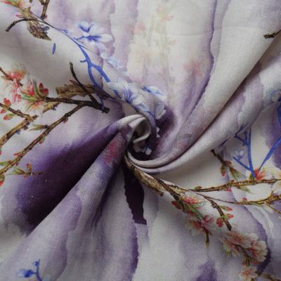 China Challis 30s*41s Textile Spun Viscose Blend Rayon Fabric Cloth Digital Printing for sale