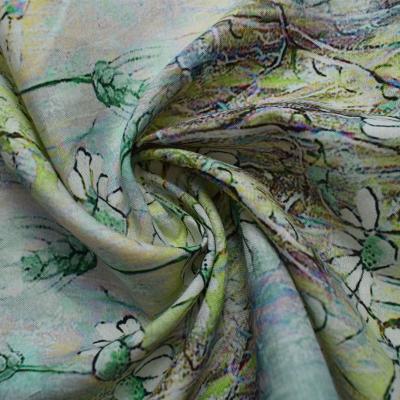 Chine Tissu de mélange visqueux tissé tricoté de rayonne de coton de pli de Challis à vendre