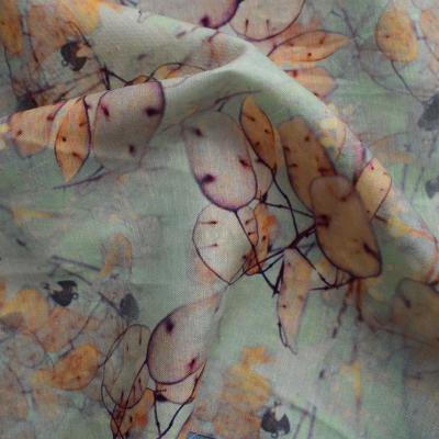 China Twill Viscose Tie Dye Rayon Challis Fabric meaning Floral Digital Printed for sale