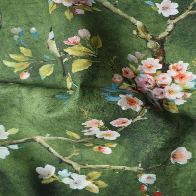 China Modern Polyester Cotton Fabrics Ramie Cotton Silk Printed Fabric for sale