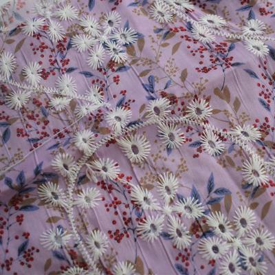 China Medium Weight 80 cotton 20 polyester Fabric Apparel Embroidered Lace for sale