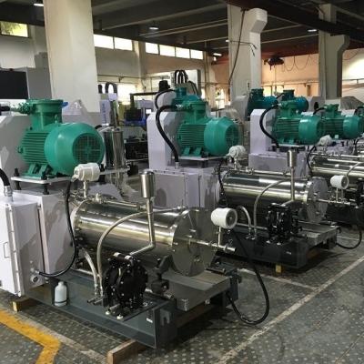 China Pesticid SC Production High Production Capacity 60L Horizontal Bead Mill With 9Cr18Mo Alloy Steel for sale