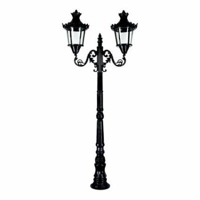China Two Arms Antique Cast Iron Light Pole Sand Casting Victorian Lamp Post for sale