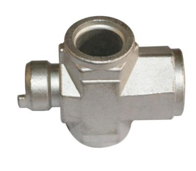 China 304 Stainless Steel 3 Way Valve Body Casting Natural Color Sandblasting Finish for sale
