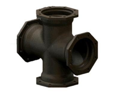 China Union Type Cast Iron Pipe Fittings MJ×MJ Large Mechanical Joint Cross for sale