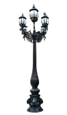 China Four Arms Decoration Cast Iron Lamp Post / Cast Iron Light Post Height 3m-10m for sale