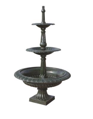 China Garden Ornamental Iron Parts 3 Tier Outdoor Cast Iron Stone Wall Fountain for sale