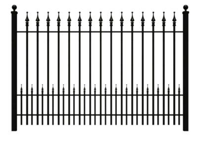 China High Strength Metal Wrought Iron Fence Black Powder Coated For Home for sale